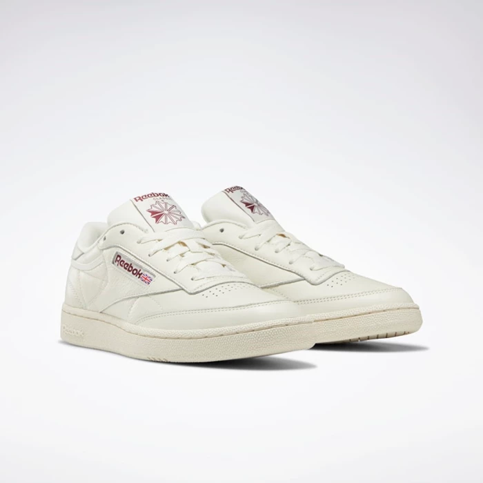 Reebok Club C 85 Classics Heren White/Burgundy | ZWX243891