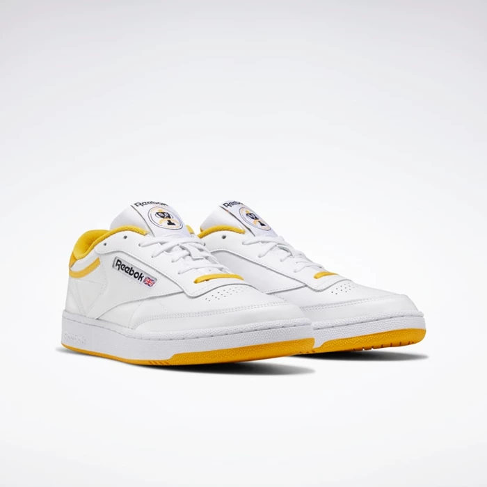 Reebok Club C 85 Classics Heren White/Gold/Black | HCE695104