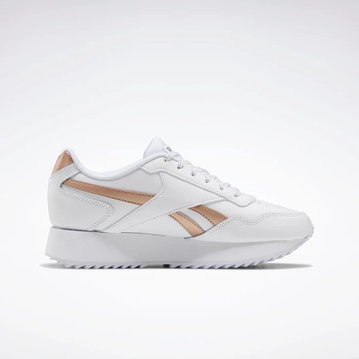 Reebok Royal Glide Ripple Double Classics Dames White/Rose Gold/White | NXE967542