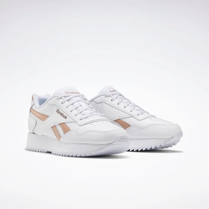 Reebok Royal Glide Ripple Double Classics Dames White/Rose Gold/White | NXE967542