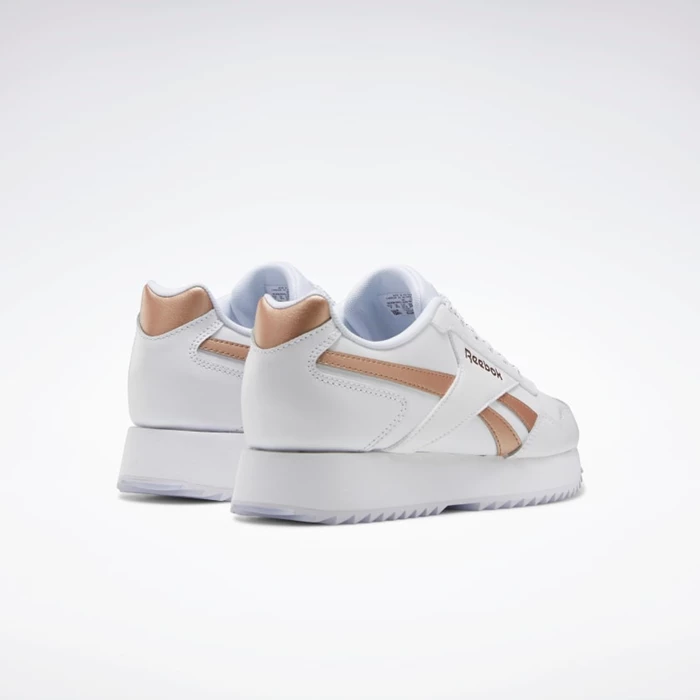 Reebok Royal Glide Ripple Double Classics Dames White/Rose Gold/White | NXE967542