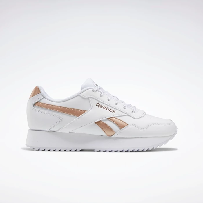 Reebok Royal Glide Ripple Double Classics Dames White/Rose Gold/White | NXE967542