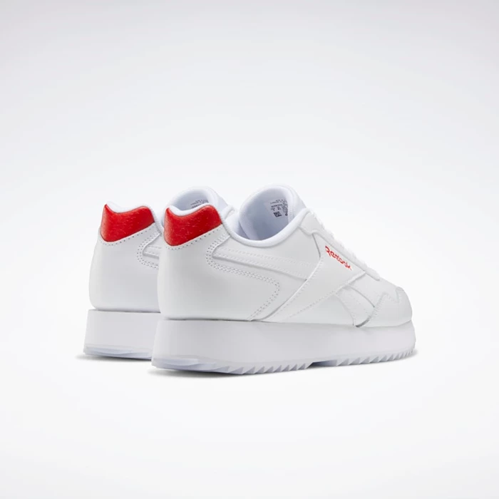 Reebok Royal Glide Ripple Double Classics Dames White/Red/White | XHQ607145