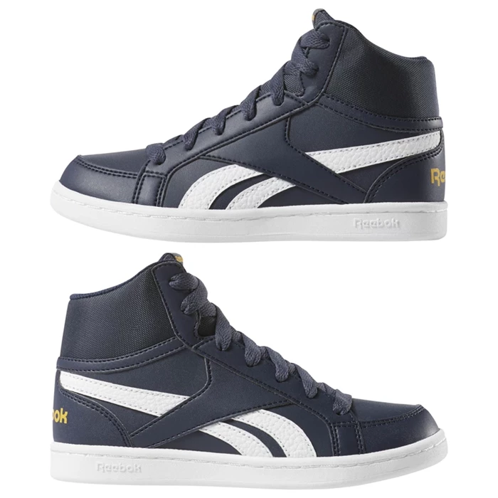 Reebok Royal Prime Mid Sneakers Kinderen Donkerblauw Wit Grijs Goud | XVH480536