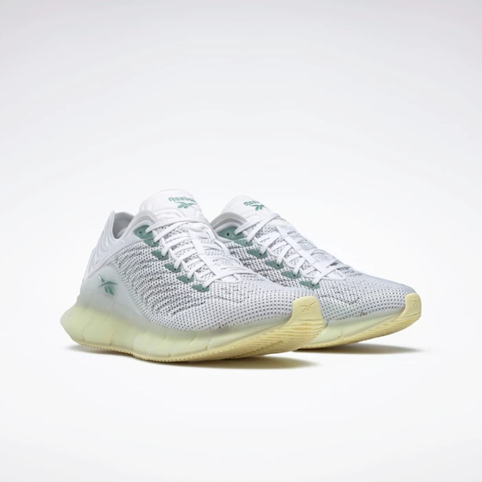 Reebok Zig Kinetica Classics Dames White/Lemon/Green | VCE675140