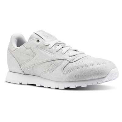 Reebok Classic Leather Classic Kinderen Zilver Grijs Wit | QIC462019