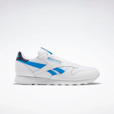 Reebok Classic Leather Classics Dames White/Blue/Navy | QZO869051