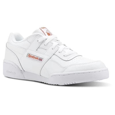 Reebok Workout Plus Sneakers Kinderen Wit Oranje | OHZ306425